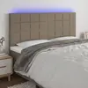 vidaXL Tête de lit à LED Taupe 180x5x118/128 cm Tissu