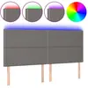 vidaXL Tête de lit à LED Gris 200x5x118/128 cm Similicuir