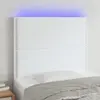 vidaXL Tête de lit à LED Blanc 100x5x118/128 cm Similicuir