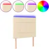 vidaXL Tête de lit à LED Crème 90x5x118/128 cm Tissu