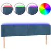 vidaXL Tête de lit à LED Bleu foncé 183x16x78/88 cm Velours