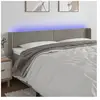 vidaXL Tête de lit à LED Gris clair 183x16x78/88 cm Velours