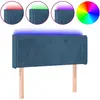 vidaXL Tête de lit à LED Bleu foncé 103x16x78/88 cm Velours