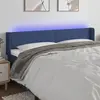 vidaXL Tête de lit à LED Bleu 163x16x78/88 cm Tissu