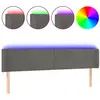vidaXL Tête de lit à LED Gris foncé 163x16x78/88 cm Velours