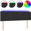 vidaXL Tête de lit à LED Noir 147x16x78/88 cm Velours