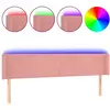 vidaXL Tête de lit à LED Rose 163x16x78/88 cm Velours