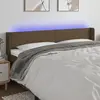 vidaXL Tête de lit à LED Marron foncé 163x16x78/88 cm Tissu
