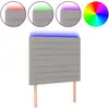 vidaXL Tête de lit à LED Gris clair 90x5x118/128 cm Tissu