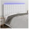 vidaXL Tête de lit à LED Blanc 160x5x118/128 cm Similicuir