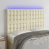 vidaXL Tête de lit à LED Crème 144x5x118/128 cm Similicuir