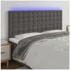 vidaXL Tête de lit à LED Gris 160x5x118/128 cm Similicuir