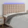 vidaXL Tête de lit à LED Cappuccino 160x5x118/128 cm Similicuir