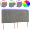 vidaXL Tête de lit à LED Gris clair 200x5x118/128 cm Velours