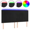 vidaXL Tête de lit à LED Noir 200x5x118/128 cm Velours