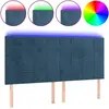 vidaXL Tête de lit à LED Bleu foncé 200x5x118/128 cm Velours