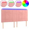 vidaXL Tête de lit à LED Rose 160x5x118/128 cm Velours