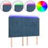 vidaXL Tête de lit à LED Bleu foncé 144x5x118/128 cm Velours