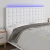 vidaXL Tête de lit à LED Blanc 180x5x118/128 cm Similicuir
