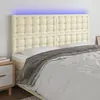 vidaXL Vidaxl Tête De Lit À Led Crème 200x5x118/128 Cm Similicuir