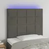 vidaXL Tête de lit à LED Gris foncé 100x5x118/128 cm Velours