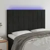 vidaXL Tête de lit à LED Noir 144x5x118/128 cm Velours