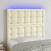 vidaXL Vidaxl Tête De Lit À Led Crème 100x5x118/128 Cm Similicuir