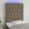 vidaXL Tête de lit à LED Taupe 80x7x118/128 cm Tissu