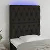 vidaXL Tête de lit à LED Noir 80x7x118/128 cm Tissu