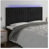 vidaXL Tête de lit à LED Noir 160x5x118/128 cm Velours