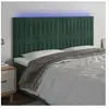 vidaXL Tête de lit à LED Vert foncé 160x5x118/128 cm Velours