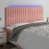 vidaXL Tête de lit à LED Rose 160x5x118/128 cm Velours