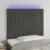 vidaXL Tête de lit à LED Gris foncé 80x5x118/128 cm Velours