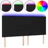 vidaXL Tête de lit à LED Noir 200x5x118/128 cm Tissu