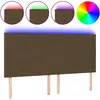vidaXL Tête de lit à LED Marron foncé 200x5x118/128 cm Tissu