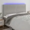 vidaXL Tête de lit à LED Gris clair 180x5x118/128 cm Tissu