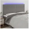 vidaXL Tête de lit à LED Gris foncé 200x5x118/128 cm Tissu