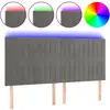 vidaXL Tête de lit à LED Gris clair 200x5x118/128 cm Velours