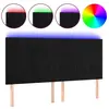 vidaXL Tête de lit à LED Noir 200x5x118/128 cm Velours