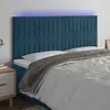 vidaXL Tête de lit à LED Bleu foncé 200x5x118/128 cm Velours