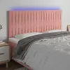 vidaXL Tête de lit à LED Rose 200x5x118/128 cm Velours