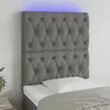 vidaXL Tête de lit à LED Gris foncé 80x7x118/128 cm Tissu