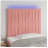 vidaXL Tête de lit à LED Rose 80x5x118/128 cm Velours