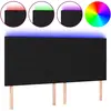 vidaXL Tête de lit à LED Noir 160x5x118/128 cm Tissu