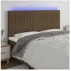 vidaXL Tête de lit à LED Marron foncé 160x5x118/128 cm Tissu
