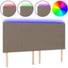 vidaXL Tête de lit à LED Taupe 160x5x118/128 cm Tissu