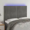vidaXL Tête de lit à LED Gris clair 144x5x118/128 cm Velours