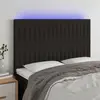 vidaXL Tête de lit à LED Noir 144x5x118/128 cm Tissu