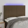 vidaXL Vidaxl Tête De Lit À Led Marron Foncé 144x5x118/128 Cm Tissu