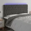 vidaXL Tête de lit à LED Gris foncé 180x7x118/128 cm Velours